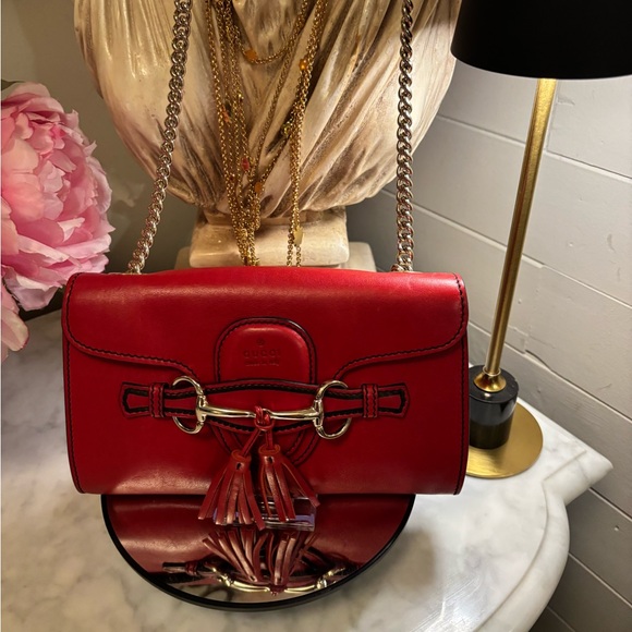 Gucci Handbags - Gucci EUC COA Red Horsebit Crossbody Bag